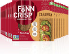 Finn Crisps Rye Crispbread with Caraway 7oz, 18 Pack Bulk Order | Thin, Crispy Rye Flatbreads| Authentic Finnish Sourdough | Caraway Crackers by Finn Crisp [18 Boxes x 7oz]