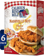 Calhoun Bend Mill Nashville Hot Style Crispy Fry Mix | Spicy Southern Seasoning for Perfect Hot Chicken Tenders and Sandwiches | Fiery Flavor | Ideal for Air Fryer or Deep Fryer - 8 Oz (Pack of 6)