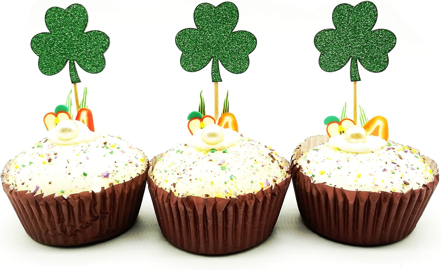 Green Clover Cupcake Topper St.Patricks Cupcake Toppers