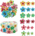 Gyufise 35Pcs Edible Flowers Cake Decorations Beautiful Flowers Cupcake Toppers Cake Toppers for Wedding Cake Birthday Party Food Decoration Mixed Size & Colour