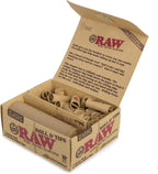 RAW Classic Natural Unrefined Rolling Papers Tips - 3 Meters Masterpiece Pre Rolled Tips - 12 Pack Count Display Box -Raw Rolls Masterpiece Filters x 12 No Nicotine