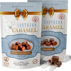 Southern Caramel Gourmet Caramel Bundle, Soft Buttery Original & Sea Salted Caramels, Handcrafted in Small Batches, Gluten Free, No Corn Syrup, Individually Wrapped, Gift-Ready, 4 oz (Pack of 2)