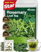 WOTIHA 60 Count Premium Rosemary Leaf Tea Bags - 100% Pure Natural Rosemary Leaves, Stimulating, Antioxidants & Minerals, Caffeine-Free, No Additives.