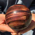 Quartz Decoration Natural Red Tiger Eye Ball Quartz Crystals Healing Stone Crystal Sphere (Size : 6-7CM)