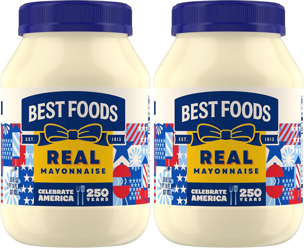 Best Foods Real Mayonnaise Mayo Jar For A Creamy Sandwich Spread or Condiment Gluten-Free, Made With 100% Cage-Free Eggs 30 oz (Pack of 2)