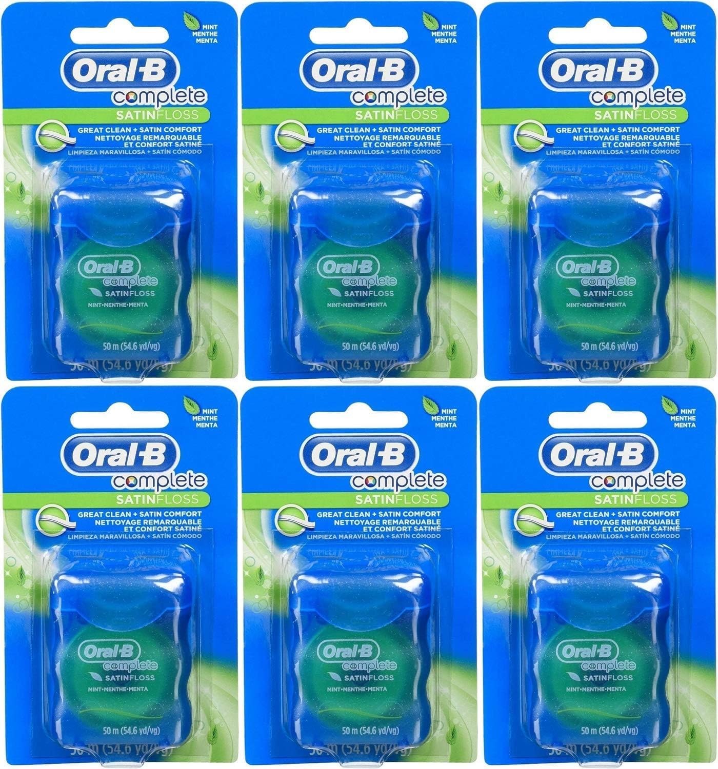 Oral-B 54 Yards Floss Satin Mint (6 Pieces)