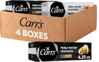 Carr's Table Water Crackers, Baked Snack Crackers, Party Snacks, 2 Flavor Variety Pack (4 Boxes)