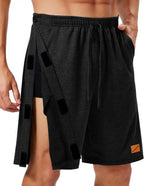 Men's Tear Away Shorts Hip/Knee Surgery Recovery Must Haves 8" Cotton Snap Pants Deep Pockets Adaptive for Elderly