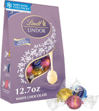 Lindt LINDOR Assorted White Chocolate Candy Truffles, 12.7 oz Bag