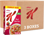 Kellogg's Special K Breakfast Cereal, Family Breakfast, Fiber Cereal, Family Size, Red Berries (3 Boxes)