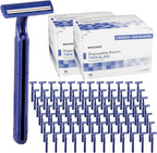 McKesson Disposable Razors [100 Count] – Twin Blade Bulk Shaving Razors for Men & Women, Stainless Steel, Blue, Single-Use for Medical Clinics, Tattoo, Travel, Camping & Salon Care