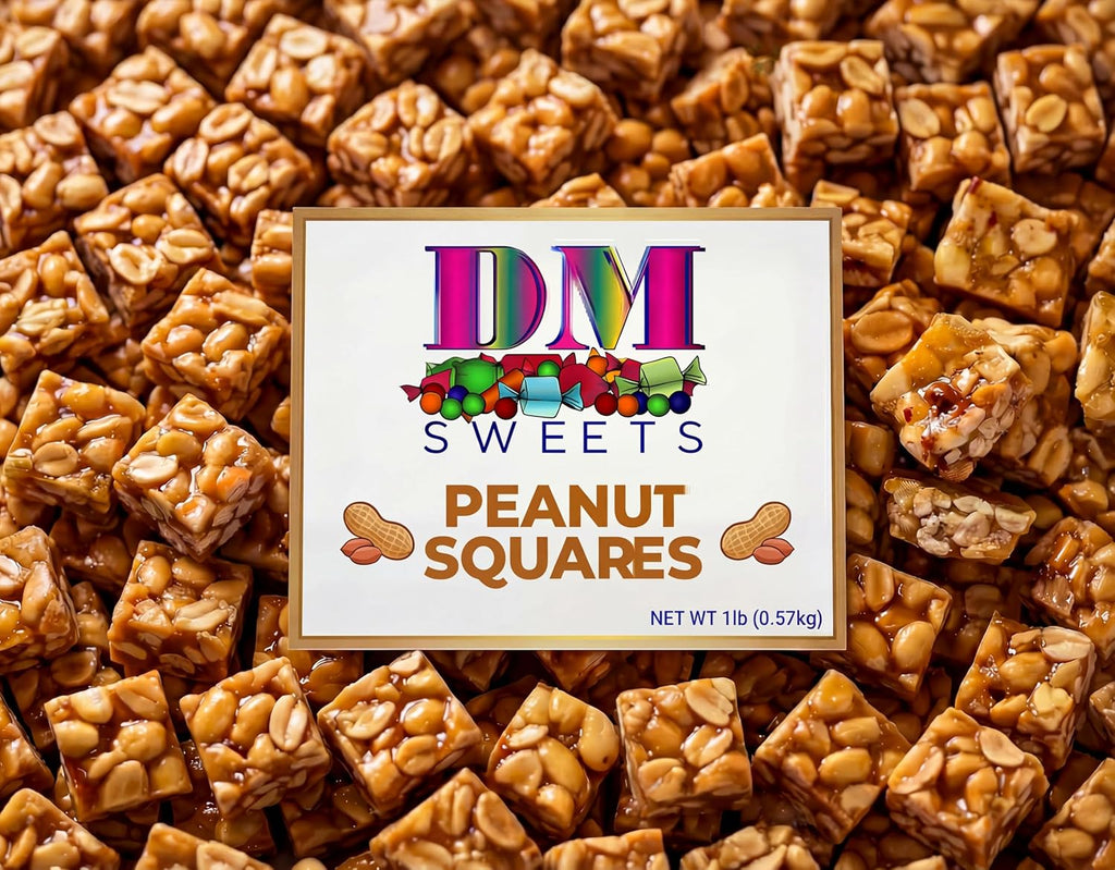 Old‑Fashioned Peanut Squares – 1 lb Resealable Bag – Crunchy Bites Made with Roasted Peanuts – Classic Retro Treat for Snacking, Candy Dishes & Gifts