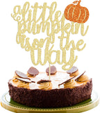 Gyufise 1 Pack A Little Pumpkin Is On the Way Cake Topper Pumpkin Cake Pick Decoration for Fall Baby Shower Gender Reveal Party Decorations Autumn Thanksgiving Baby Announcement Supplies