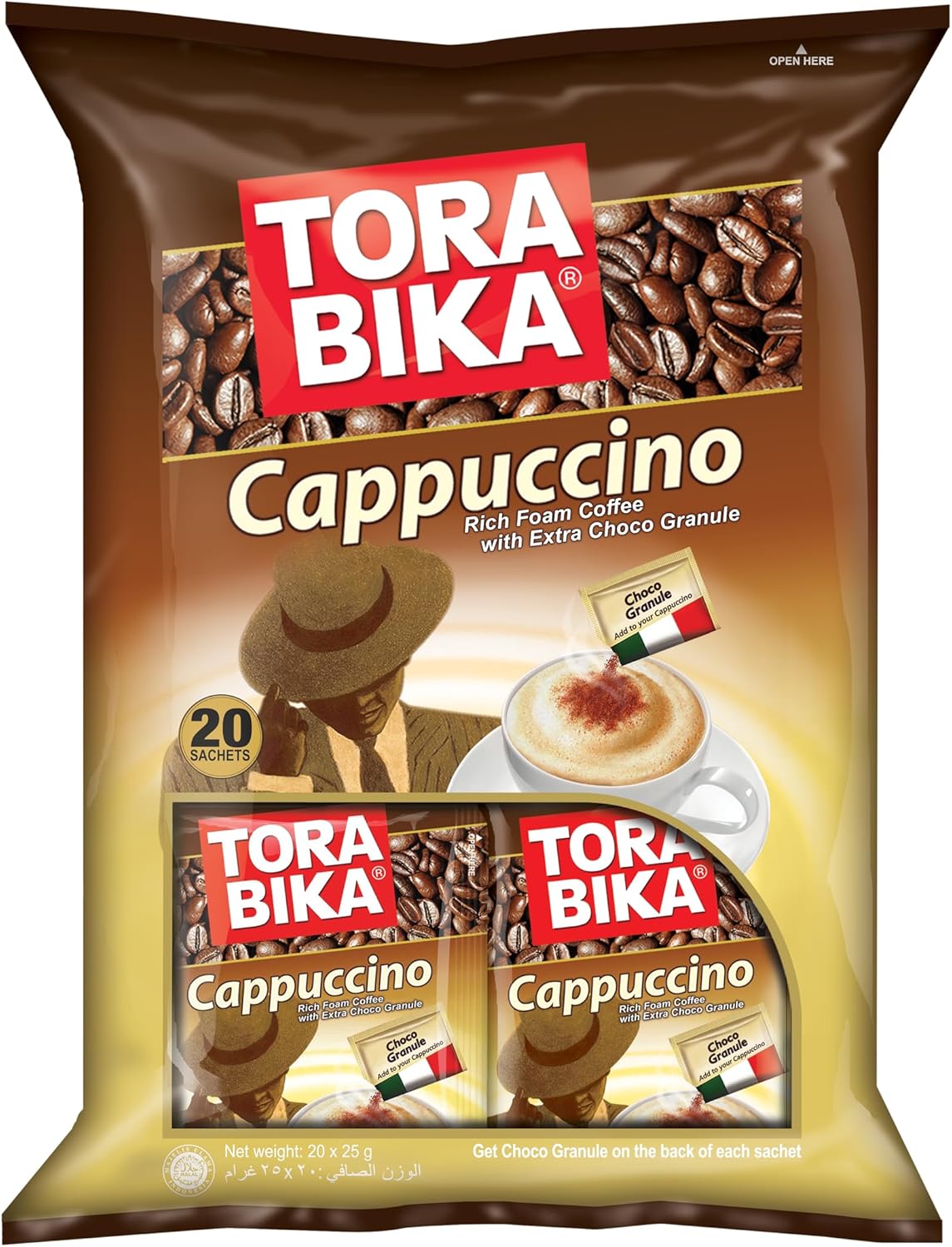 Torabika Cappuccino Instant Coffee 20-ct, 500 Gram