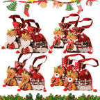 8 Pcs Christmas Gift Bags With Drawstring,Cute Bear Santa Claus Snowman Apple Bags Christmas Candy Storage Pack For Festival Party