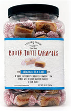 Everton Toffee Butter Toffee Caramels, Original Sea Salt Flavor 50 count (20 oz. Grab Jar). Gourmet artisan Creamy, soft and creamy caramel candy, small batch crafted toffee treats.