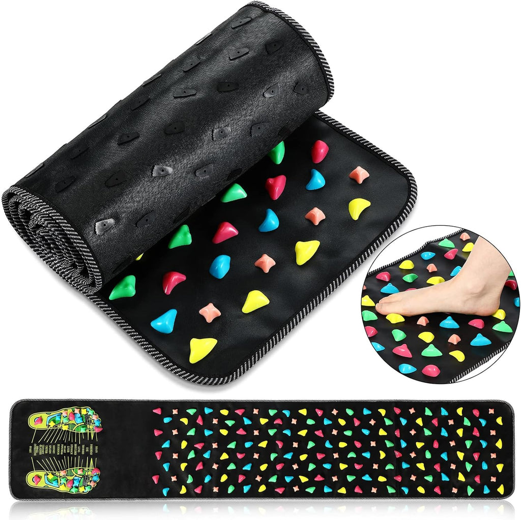 BBTO Foot Massage Mat Reflexology Walk Stone Road for Acupressure Foot Massage Acupoint Mat for Long Sitting Elderly Students and Office Workers(68.9 x 13.78 Inches)