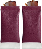RayLove 2 Pack Glasses Case Soft Eyeglass Case For Women Men Squeeze Top Sunglasses Pouch Travel With Cleaning Cloth