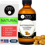 Natural Butterscotch Extract for Baking, Drinks, Ice Cream and Candy - 2 Oz - Water-Soluble - Harvest Moon Delights - Butterscotch Flavoring, Flavor