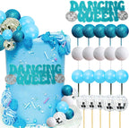 JeVenis Disco Ball & Cake Toppers - Dancing Queen Decorations, Silver Balls & Bells for 80s Themed Cake