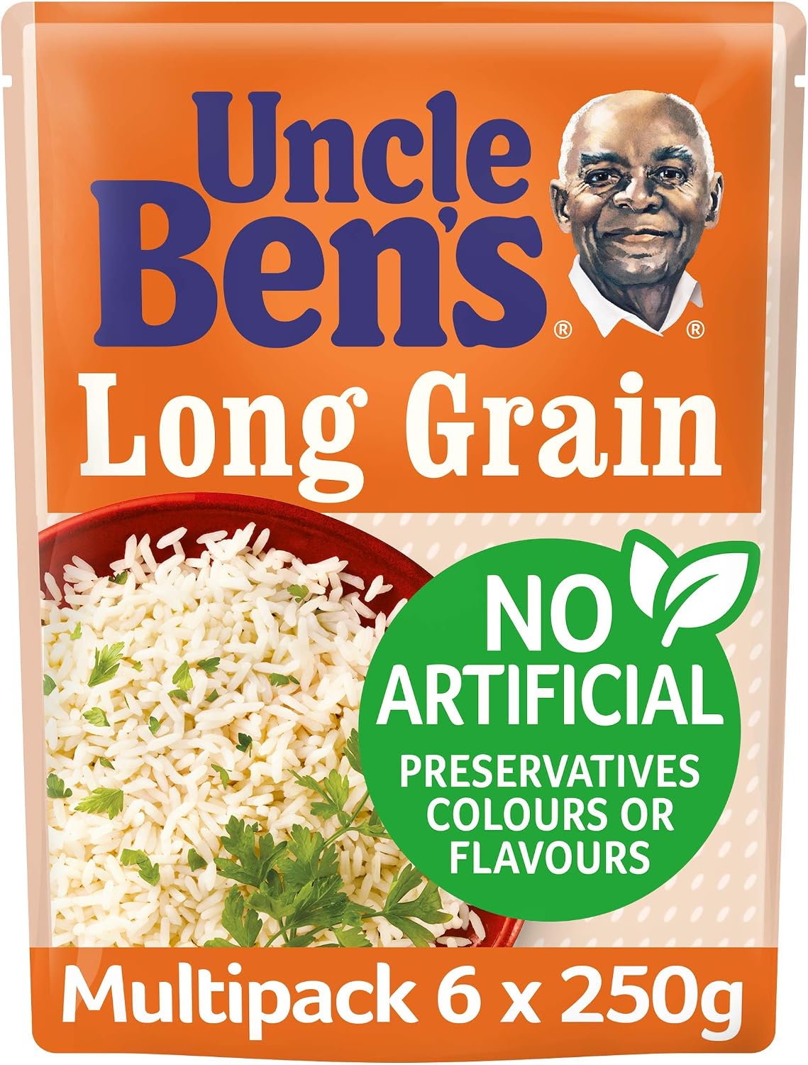 Uncle Ben's Express Long Grain Rice 250g (Pack of 6)