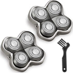 2 Pack Pro 4 Replacement Blades Compatible with Skull & Pitbulls Shaver Head Gold PRO, Silver PRO, Platinum PRO, Butterfly Kiss PRO | Floating 4 Heads Electric Razor Refills + 1 Cleaning Brush