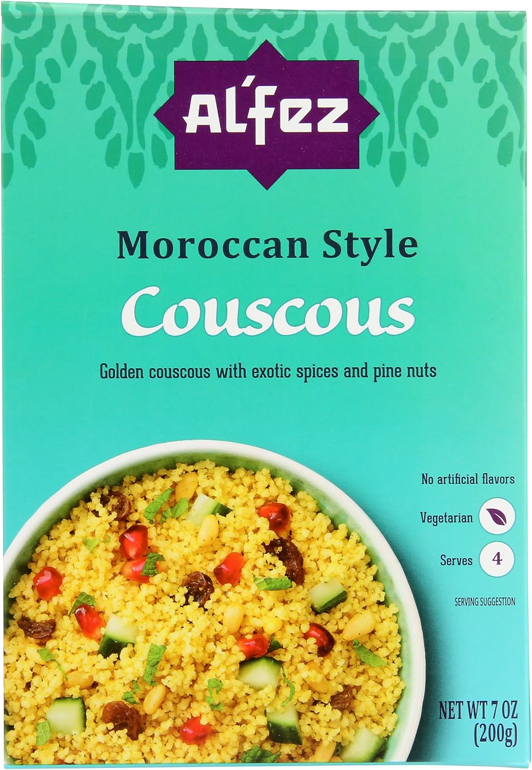 Al' Fez Authentic Moroccan Spiced Couscous, No Artificial Flavors, Vegan, Vegetarian, 7 Ounce (Pack of 1)