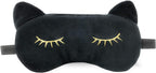 Cute Cat Ear Sleep Mask - Ultra Soft Light Blocking Eye Mask with Adjustable Strap - Fun Cat Lover Gift for Women & Moms - Travel & Bedtime Accessory - Birthday or Christmas Stocking Stuffer