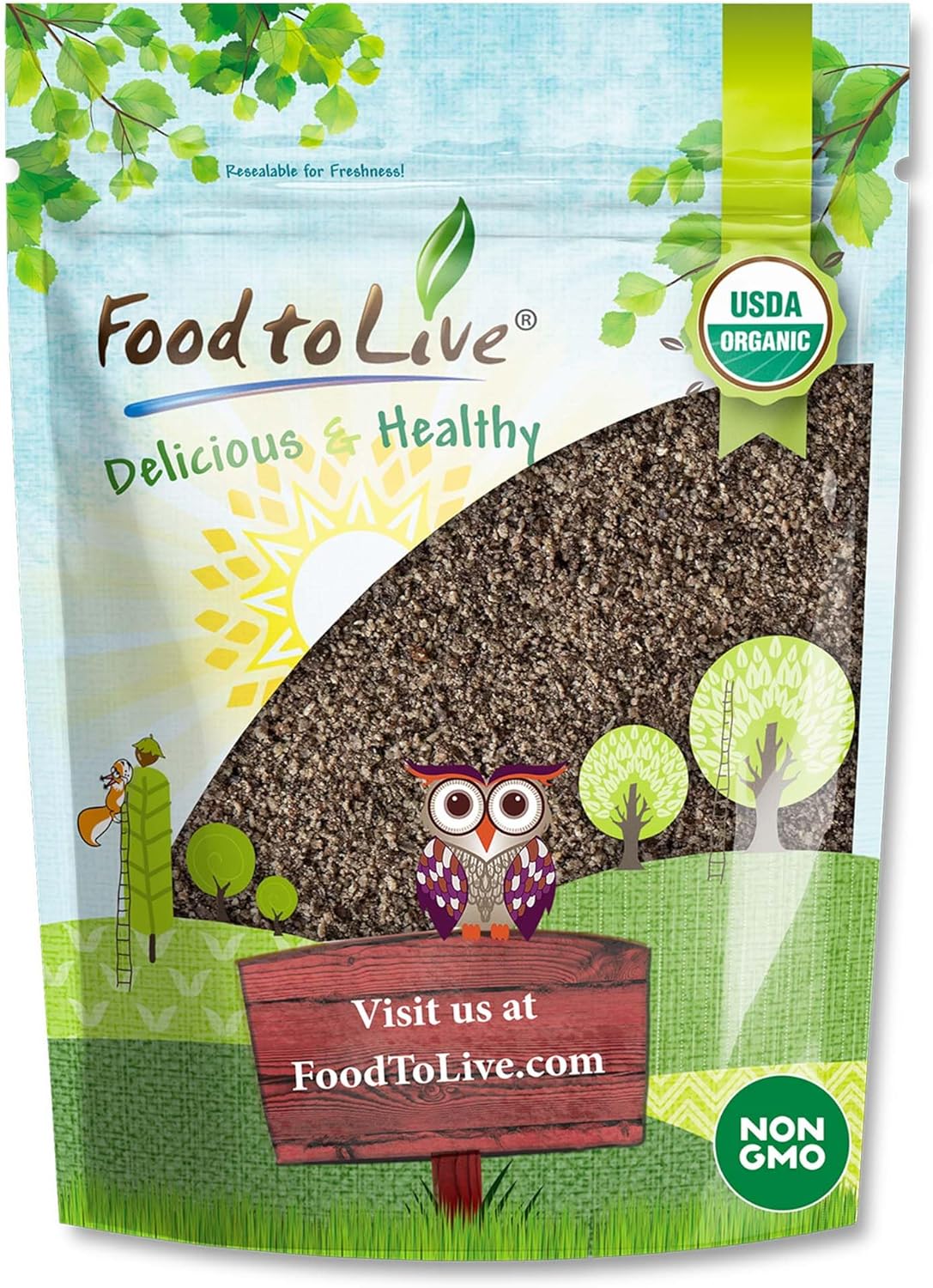Food to Live Organic Ground Black Pepper, 1 Pound – Raw and Natural. Fine Ground. A versatile spice for Cooking, Grilling, and Baking. Non-GMO, Vegan, Kosher, Bulk