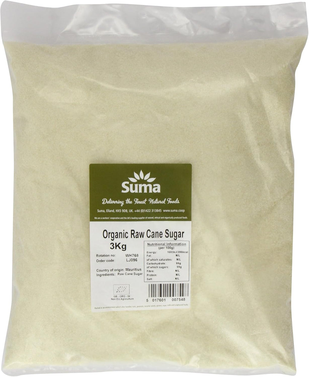 Suma - Organic Raw Cane Sugar - 3Kg
