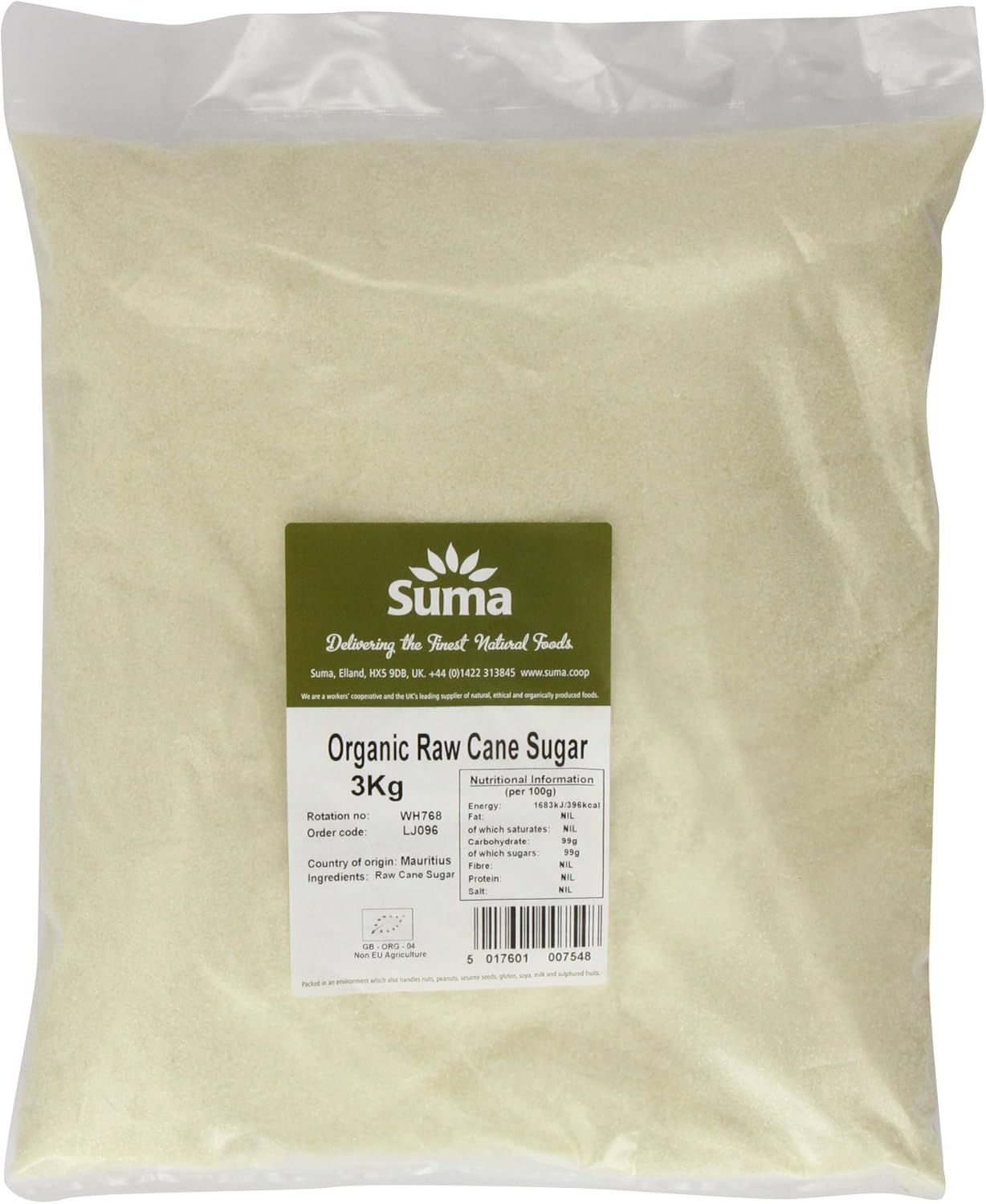 Suma - Organic Raw Cane Sugar - 3Kg