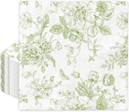 JarThenaAMCS Green Flower Paper Napkins Floral Disposable Napkins Wildflower Square Luncheon Dinner Napkins for Party Supplies Table Decor, 50Pcs