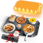 Food Warming Mat, Food Warmers for Parties Buffet, Silicone Heating Mat with 7 Temperature Settings, Roll-Up Storage, 17.91"x12.8", Grey