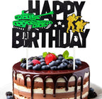 Tank Happy Birthday Cake Topper - Glitter Tank Soldier Cake Decoration for Army Soldier Military Theme Party, Birthday Party Cake Decor Supplies