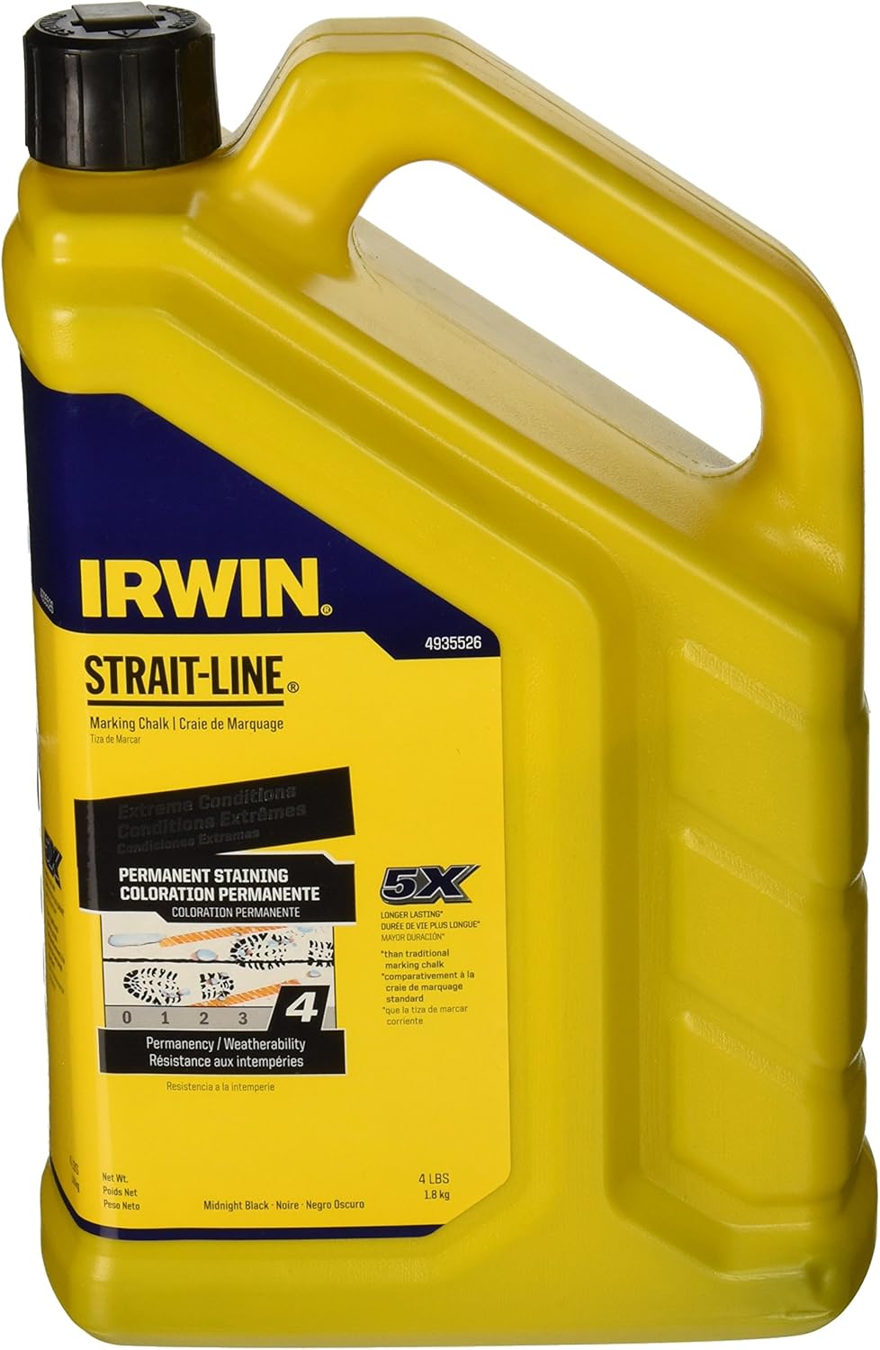 Irwin Tools IRWIN STRAIT-LINE Marking Chalk, Permanent Staining, Midnight Black, 4 lbs (4935526)