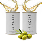 Pack of 2 Extra Virgin Olive Oil Tin, Great Taste Cold Pressed, Intense Flavor, Contains Polyphenols Rich Olive Oil from the Land of Laconia 2X250ml Tin