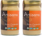 Artisana Organics Raw Cashew Butter 14oz Jar (2 Pack) - USDA Organic, No Sugar Added, Vegan and Paleo Friendly, Non GMO.