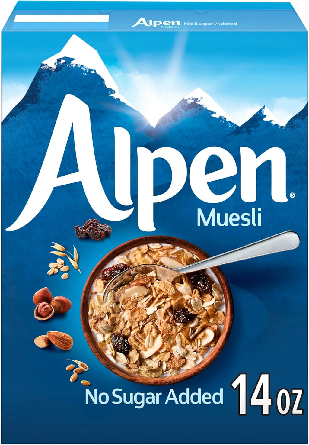 Alpen Muesli Cereal, No Sugar Added, 14 Ounce (Pack of 6)