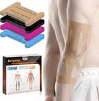 12 Count Kinesiology Tape for Elbow, Pre-Cut Waterproof KTquick Elbow Tape for Elbow Pain Relief Pre Cut, Original Cotton Athletic Tape, Durable Knee Tape for Sports and Long-Lasting Support (Beige)