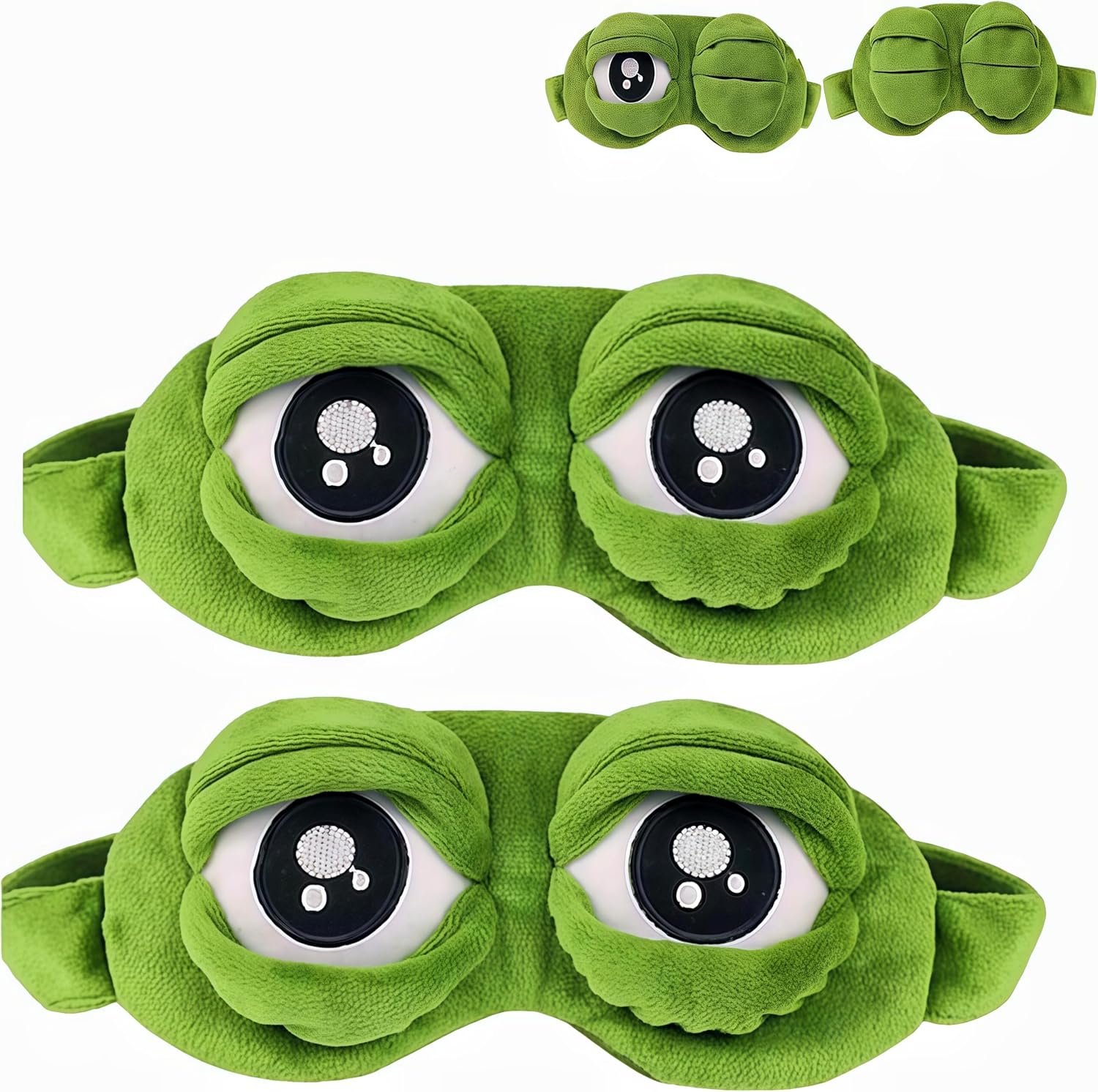 3D Frog Eyes Sleep Mask,Funny Eye Masks for Sleep Cute Animal Eye Mask Family Fun Holiday Gift (2 Pair)