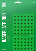 PLUS PLUS Baseplate Duo, Green - Base Accessory for Building and Displaying Creations, 4.5 X 4.5 inches, Construction Building Stem Toy for Kids