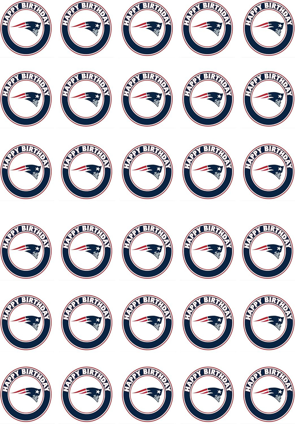 30 x Edible Cupcake Toppers – Northeast Football Heroes Themed Collection of Edible Cake Decorations | Uncut Edible on Wafer Sheet