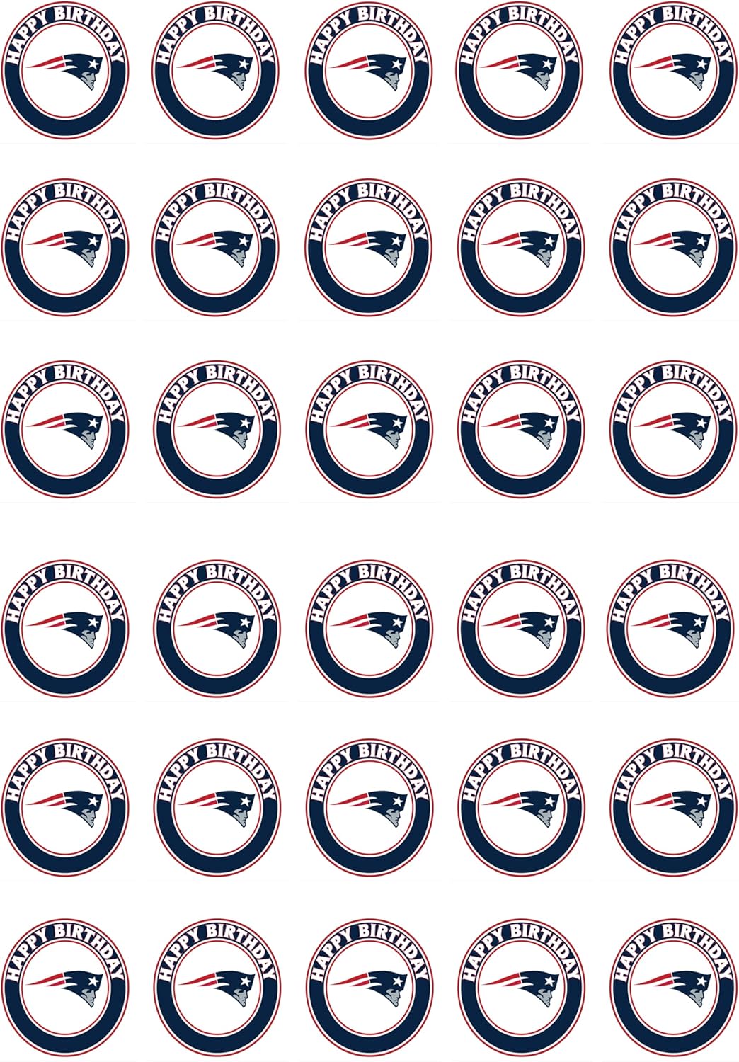 30 x Edible Cupcake Toppers – Northeast Football Heroes Themed Collection of Edible Cake Decorations | Uncut Edible on Wafer Sheet