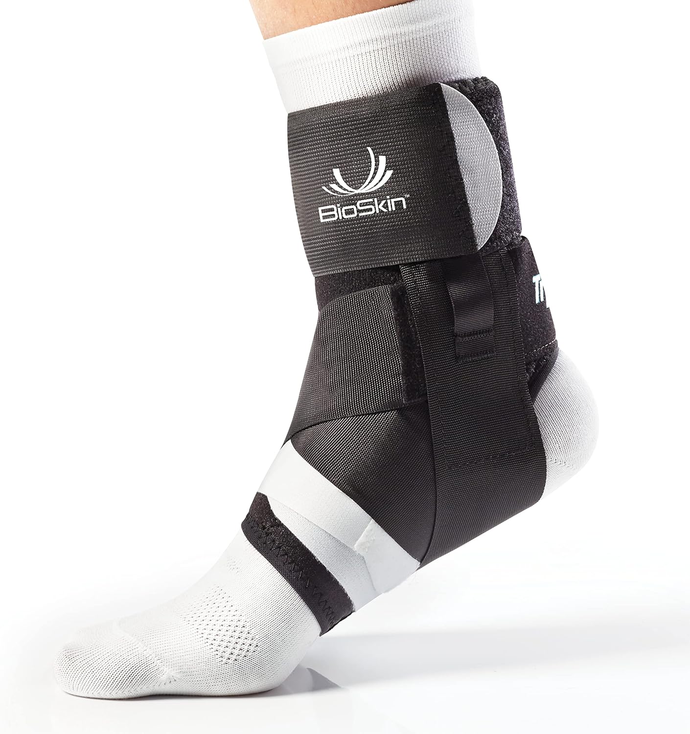 BioSkin TriLok Ankle Brace - Sprained Ankle & Plantar Fasciitis Support, Figure-8 Stabilizer with FootLok Arch-Lift, Women & Men, Fits in Most Shoes, Lightweight & Hypoallergenic, HSA/FSA, Medium