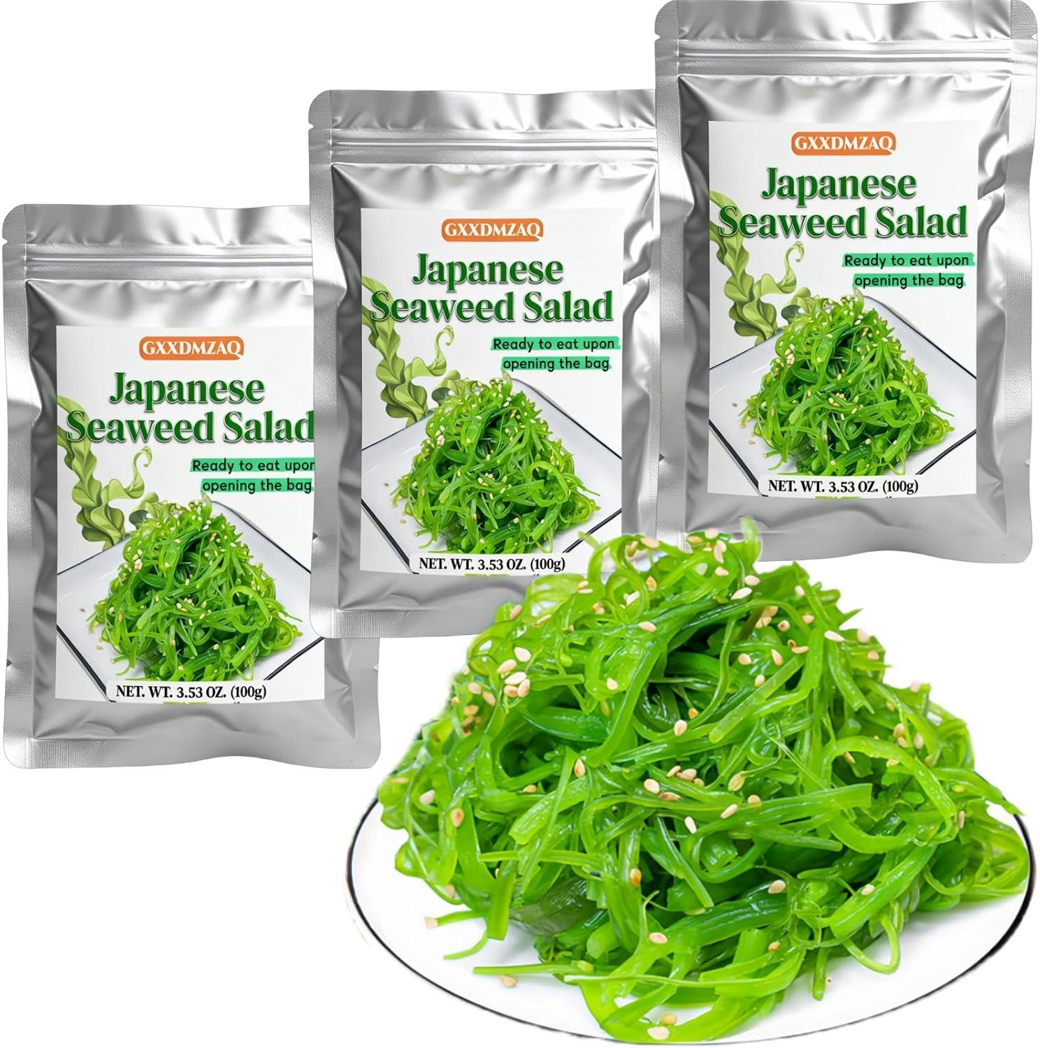 Premium Japanese Seaweed Salad Mix - Authentic Sesame Seasoned Variety Pack (3 Packs) | Gluten-Free Topping for Sushi Bowls, Ramen, Miso Soup & Asian Cuisine