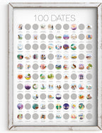 Ivvy & Co. TBD 100 Date Scratch Off Poster - Date Night Wish List Anniversary for Couples Date Night Ideas Birthday for Women