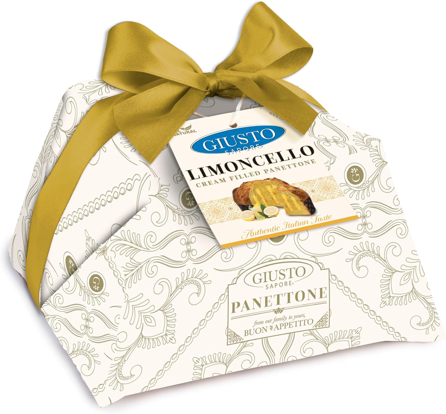 Giusto Sapore Authentic Italian Panettone Filled with Limoncello Cream - New and Imported from Italy, Family Owned - 28.21 oz