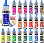 20 Colors Bath Bomb Soap Dye - Wayin Food Grade Skin Safe Liquid Based Colorant, Vibrant Concentrated Neon Soap Coloring for Soap Making DIY Bath Bomb Kit Bath Salt Crafting Slime Clay