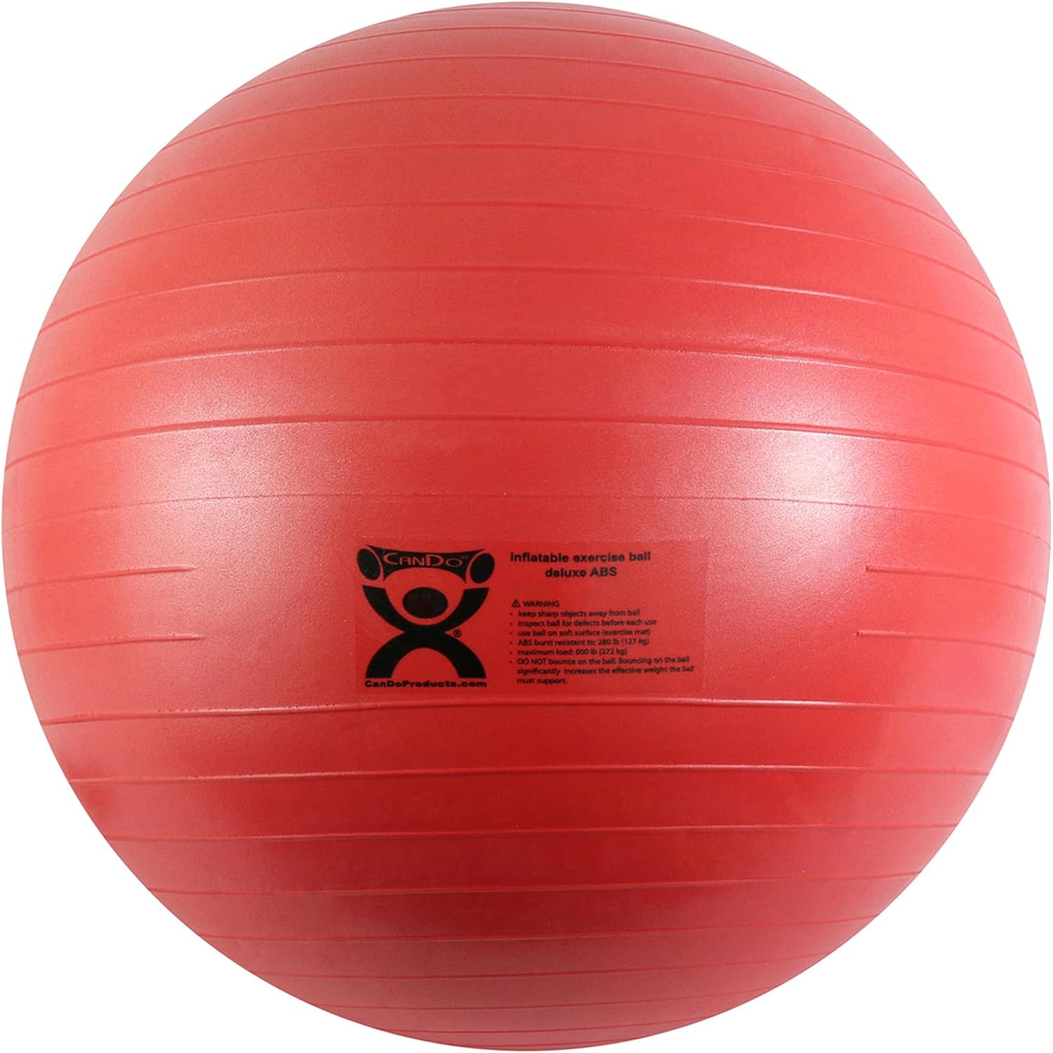 CanDo Inflatable Exercise Ball - Red 42", Durable Extra Thick Non-Slip Stability Ball for Core Workouts, Yoga, Pilates, Active Seating, Physical Therapy, Pregnancy, Home Gym, Flexibility