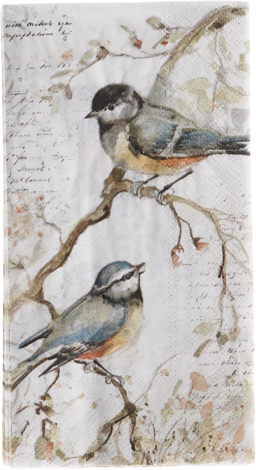 IHR 3-Ply Paper Napkins, 16-Count Guest Size, Happy Little Titmice